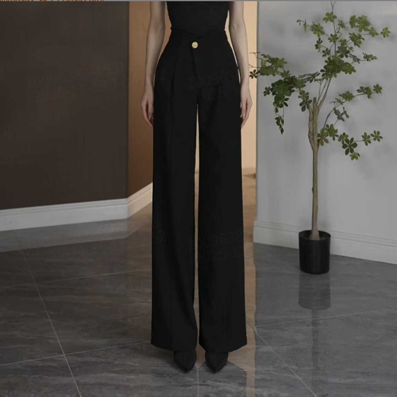 春季巨好看的裤子轻奢气质简约通勤百搭高腰显瘦直筒长裤2026新款