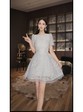 法式气质名媛显瘦优雅时尚连衣裙 45224