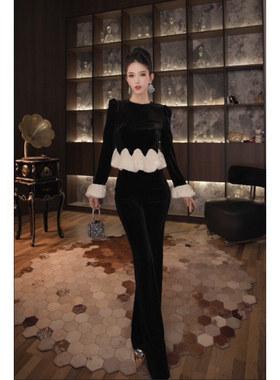 七爷定制 国内设计师品牌 休闲时尚显瘦气质两件套装45055