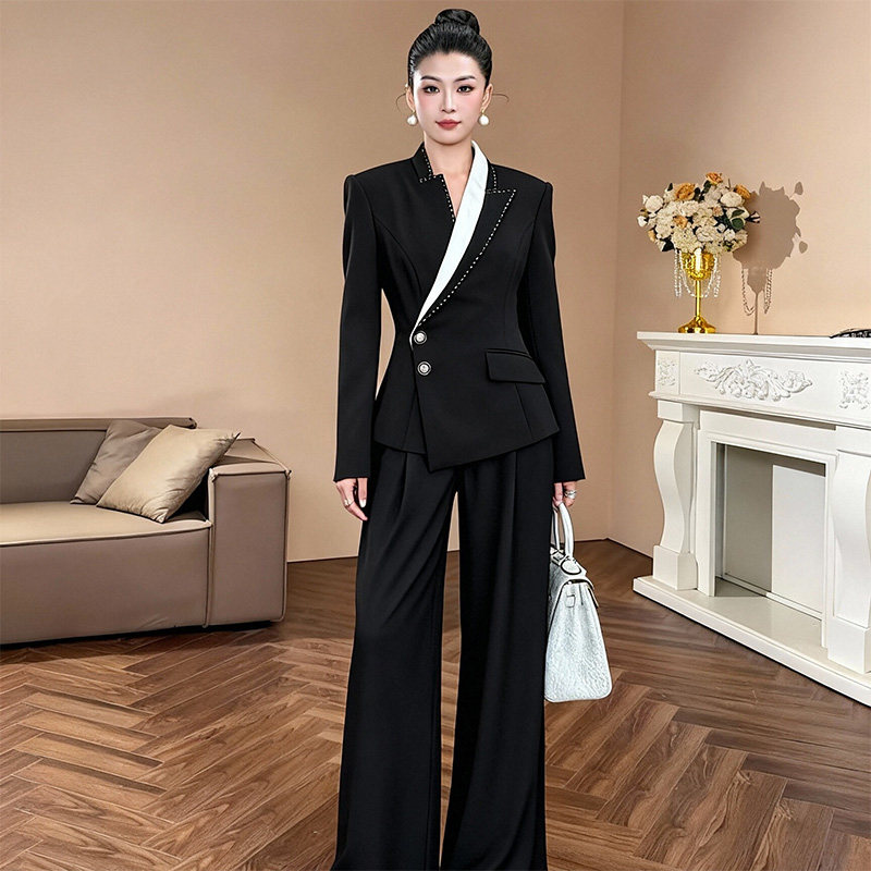 黑色西装外套女冬装小个子收腰显瘦长袖西服短款上衣高级感可外穿