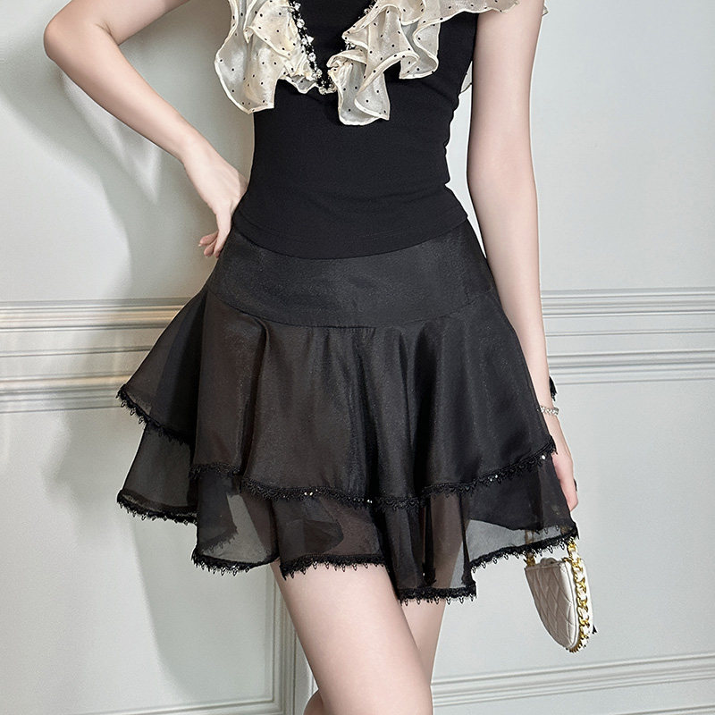 黑色半身裙女2026新款夏小众设计感蛋糕裙高级感轻奢百搭半身短裙