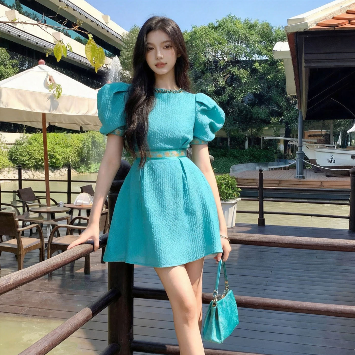 小个子连衣裙女2026新款法式轻奢气质收腰显瘦夏天巨好看的短裙子图片