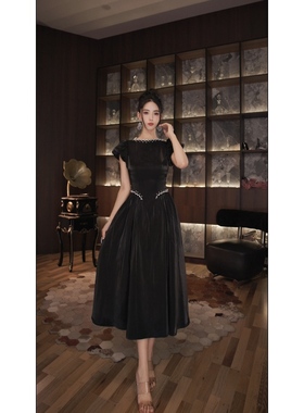 七爷定制 国内设计师品牌 显瘦气质重工连衣裙 45153