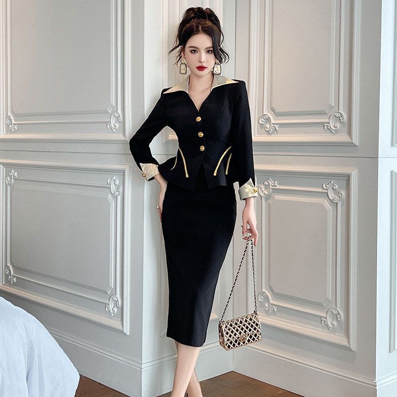 御姐风职业套装2026春季新款女装气质名媛显瘦上衣半身裙子两件套