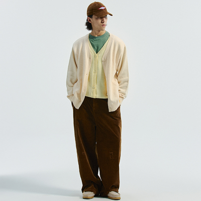 Randomevent撞色双门襟拼接开衫 2025年秋