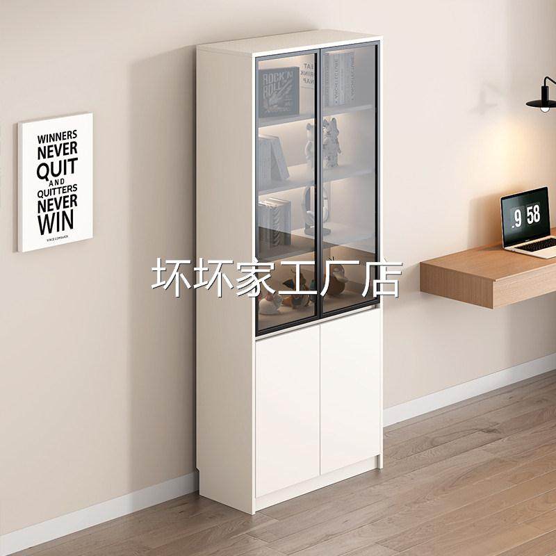 香港包安装包邮嗨佩小匠书柜带柜门实木储物柜一体靠墙书架高档定,住宅家具,单个书柜,淘宝优惠券,粉丝福利购,淘宝优惠卷