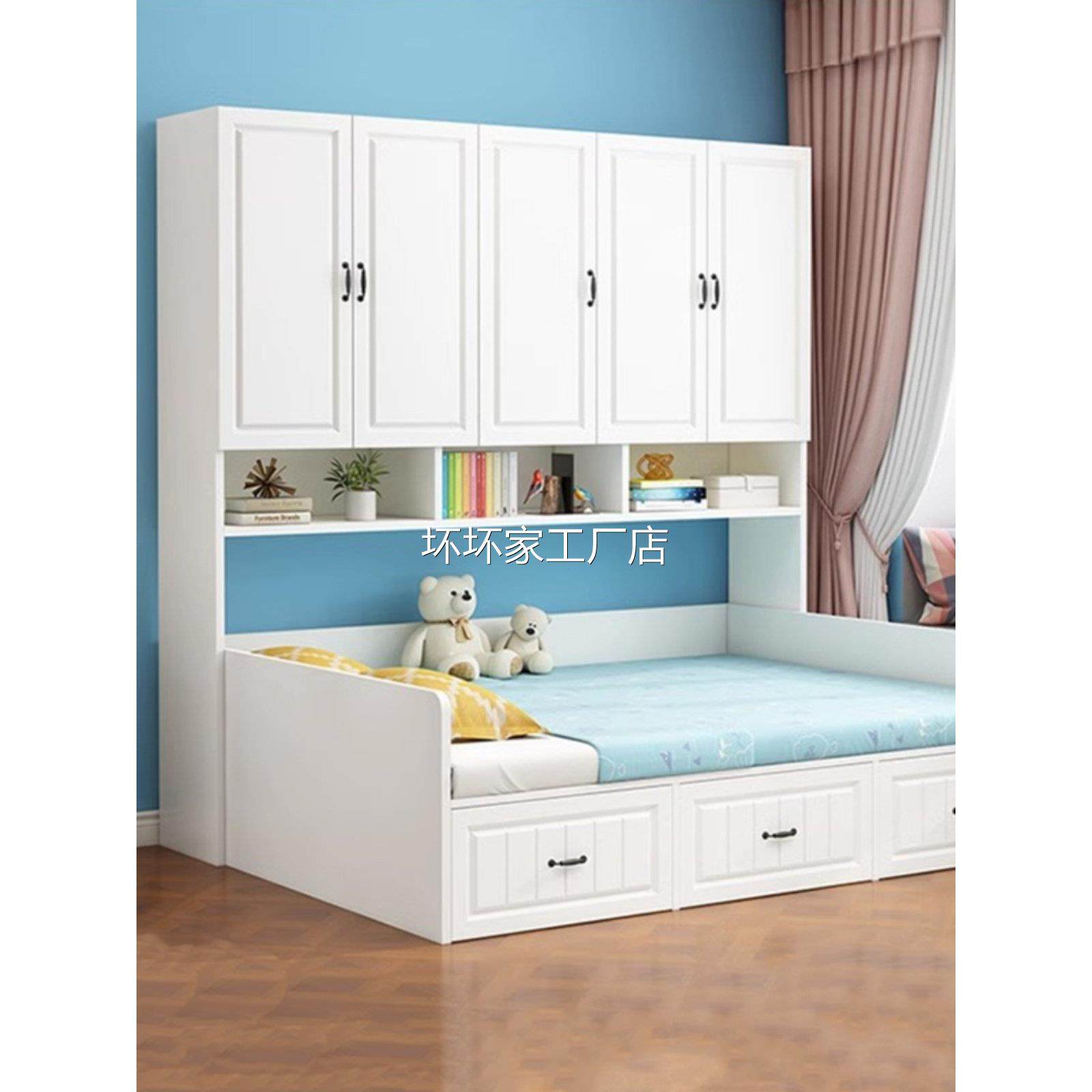 香港包安装包邮儿童床榻榻米床衣柜床一体小户型实木书桌家用卧室,住宅家具,衣柜床,淘宝优惠券,粉丝福利购,淘宝优惠卷