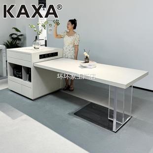 定制多功能奶油风高级导台高低款 包安装 可伸缩岩板岛台餐 包邮 香港