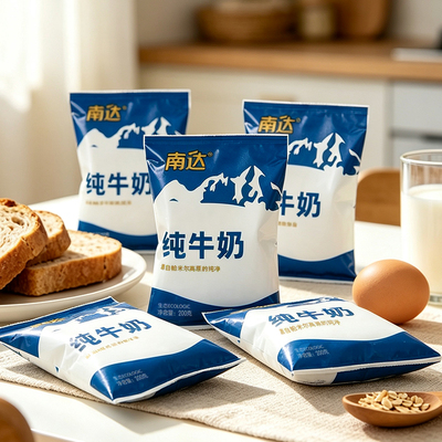 新疆南达纯牛奶200g*20袋整箱儿童学生营养早餐纯牛奶