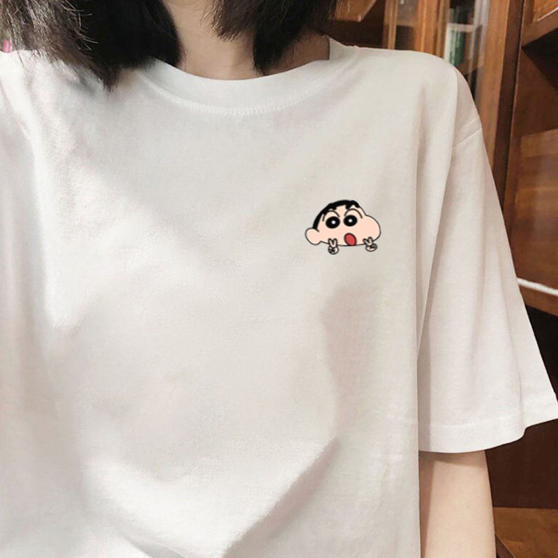 蜡笔小新简约情侣t恤女夏小众别致短袖2026新款oversize纯棉宽松