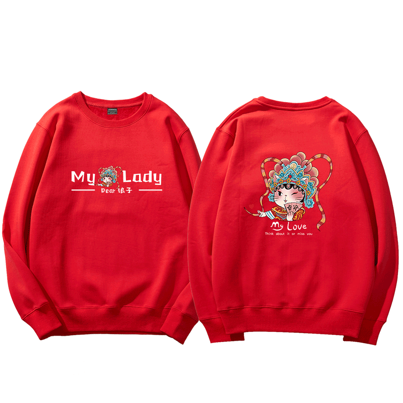 国潮OVERSIZE中国风加绒情侣装
