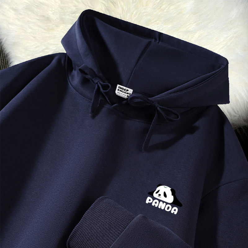 白灰色连帽卫衣女冬季加绒加厚2025新款韩系慵懒风宽松藏青色外套