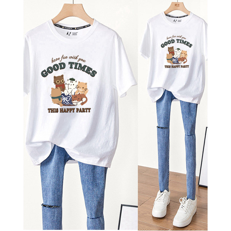 T恤女宽松韩版慵懒风短袖夏季美式重磅纯棉学生oversize半袖体恤