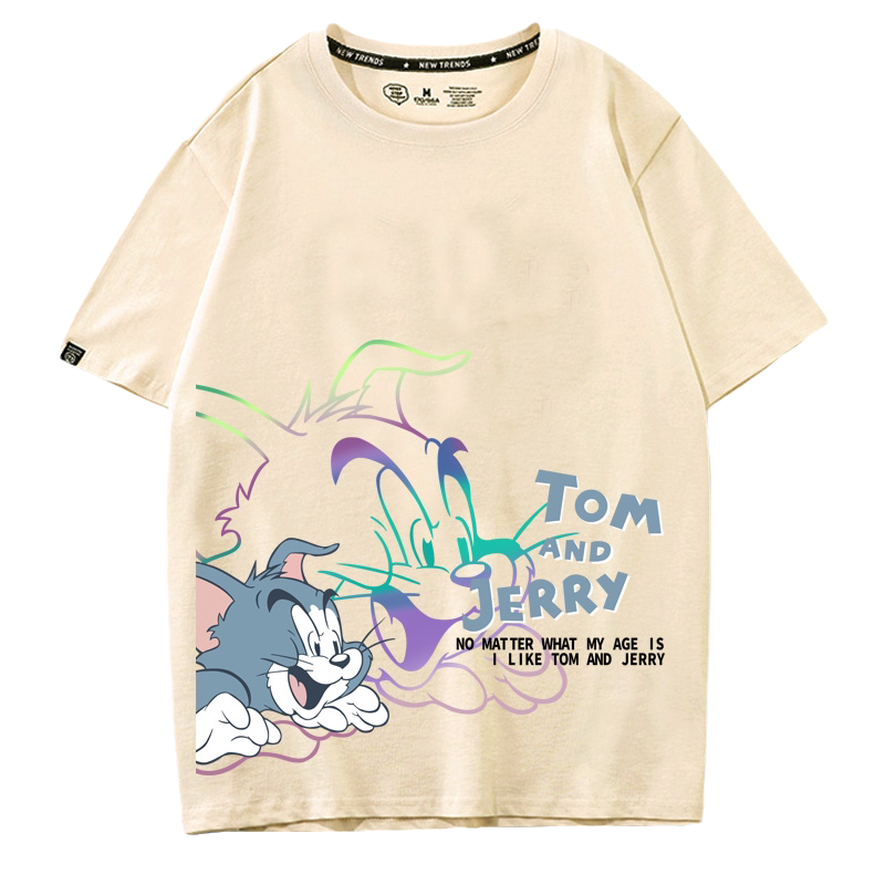卡通印花洋气纯棉情侣短袖夏装潮
