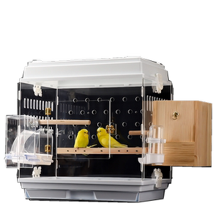 虎皮鹦鹉鸟笼玄凤牡丹珍珠大型宠物透明亚克力豪华防溅观赏繁殖笼