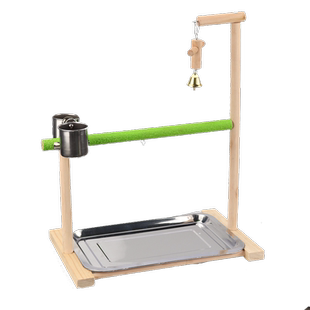 手养虎皮牡丹玄凤鹦鹉站架脚链爬梯磨爪实木站棍站架互动平台鸟架