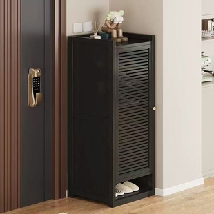 入户鞋柜家用门口楼道外单门小户型窄长40cm宽多层竹制加宽鞋架子