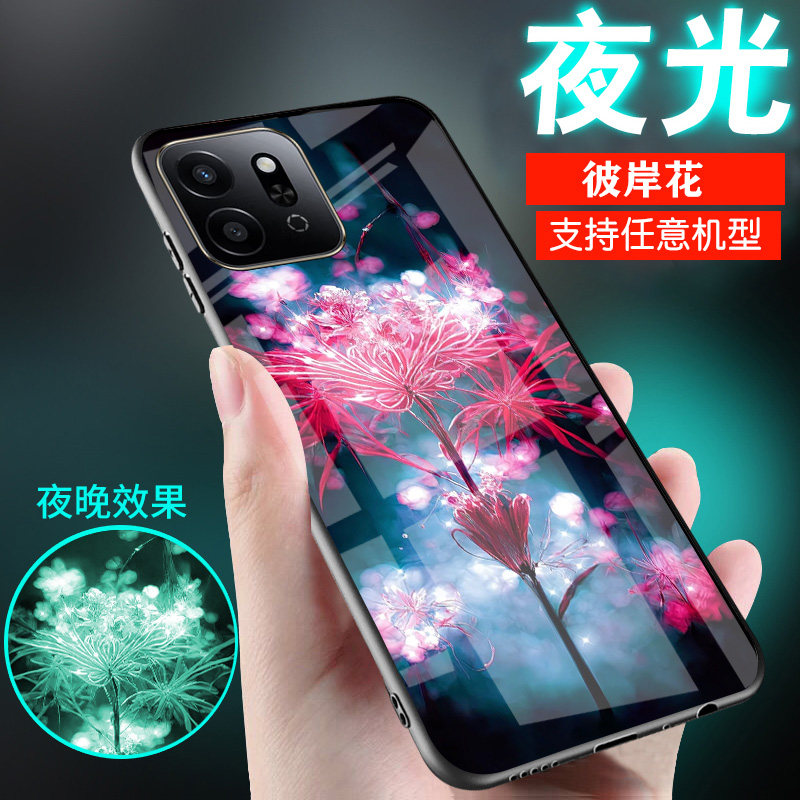 适用华为荣耀play10C手机壳8T夜光9C彼岸花play7T新品6爆款5情侣e女生5T玻璃C男士play9Tpro外套中国古风高档
