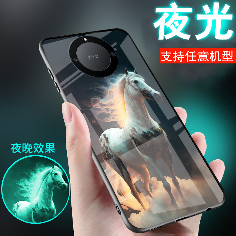 适用华为荣耀x70手机壳x60夜光x50玻璃x40马到成功x60GT外套x30新品x10中国古风潮x70i荣耀x70pro男士女款