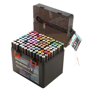 米娅马克笔软头学生美术专用酒精双头24色36色专业手绘油性记号笔套装防水不透色速干水彩笔米亚动漫设计服装