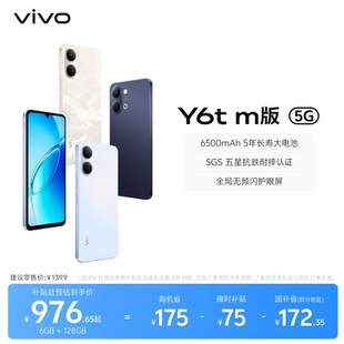 vivo Y6t m版新品手机官方旗舰店官网正品6500mAh超薄大电池大内存学生