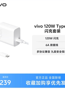 vivo 120W Type-C闪充充电器套装手机原装充电头含6A数据线typec充电线  6A/7.3A混发 均为vivo原装