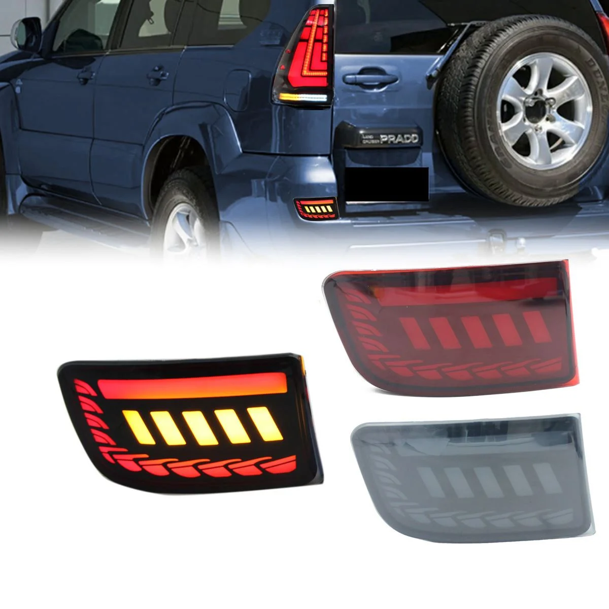 适用于普拉多霸道Prado 03-09年后杠灯3功能刹车灯转向灯