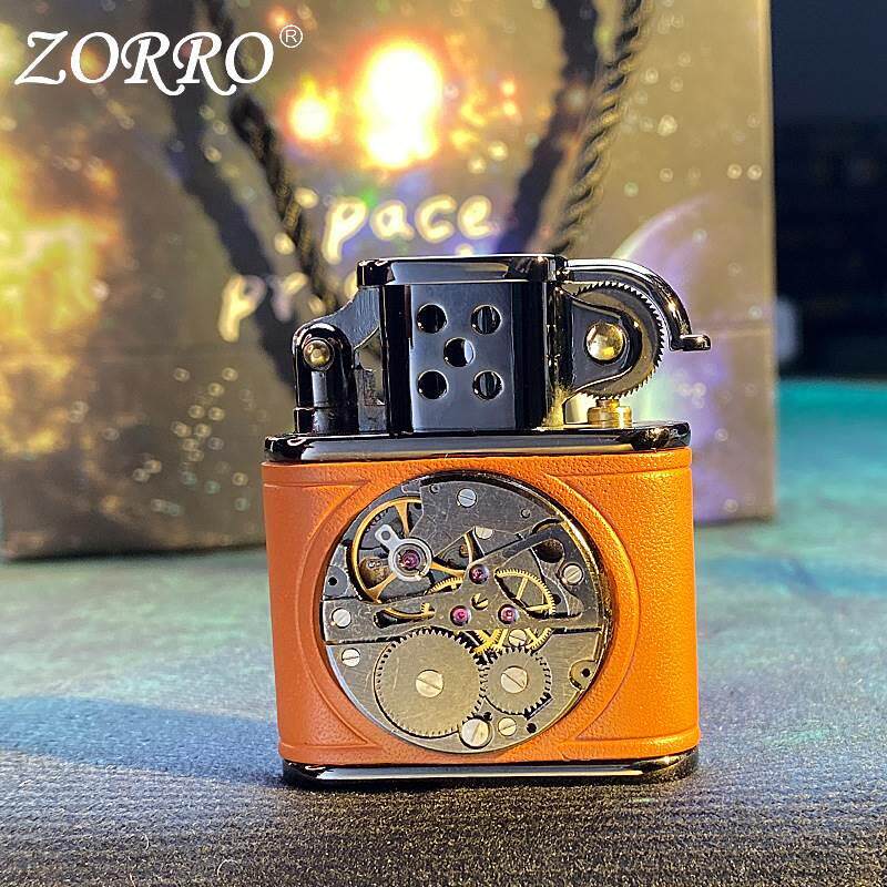 佐罗zorro煤油打火机598机械表芯皮质厂家工厂防风耐用