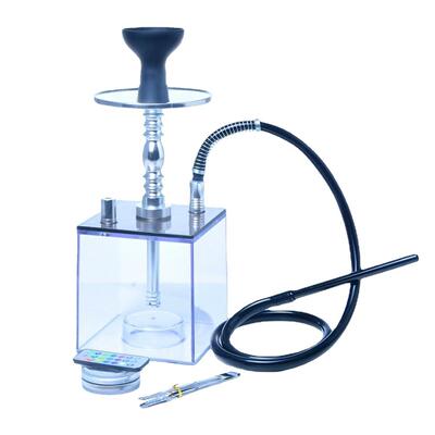 跨境货源水烟套装厂家亚克力方体水烟塑料壶shisha hookah