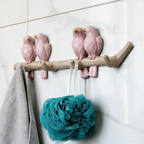 装饰挂钩北欧风立体小鸟衣帽钩