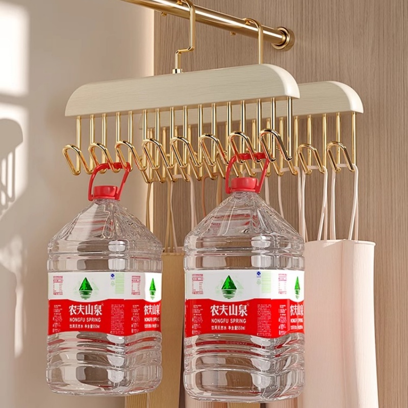 木质吊带衣架家用多功能波浪晾衣架内衣内裤收纳神器挂钩设计