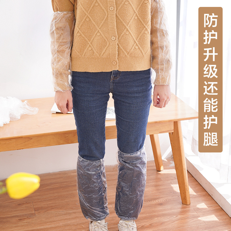 一次性成人防水防油透明加厚厨房清洁PE套袖加长款实用食品级