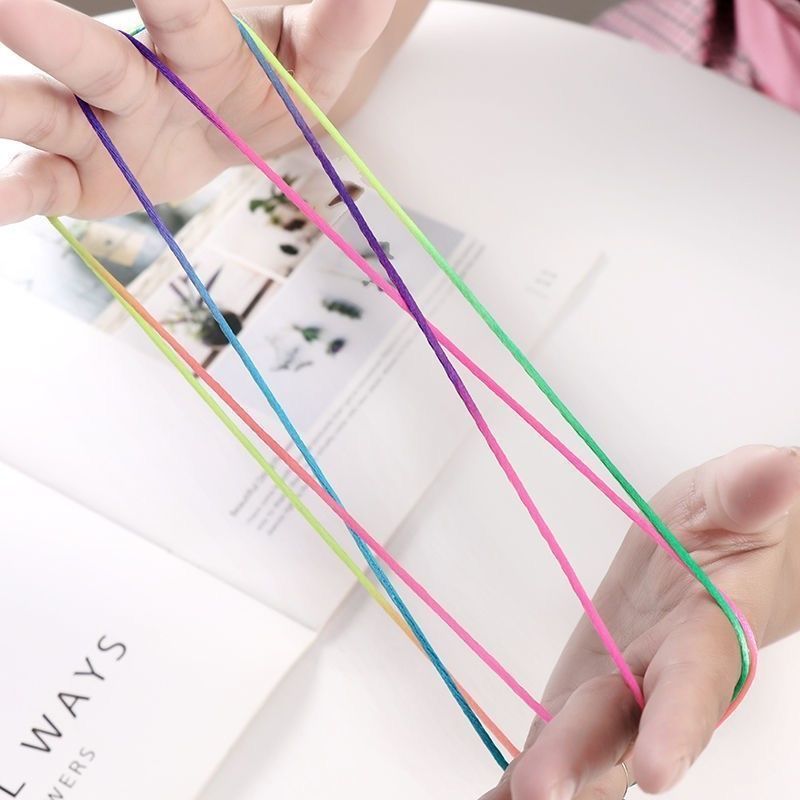 经典翻花绳彩虹彩色编花运动锻炼神器挑花绳子秋冬实用好物推荐