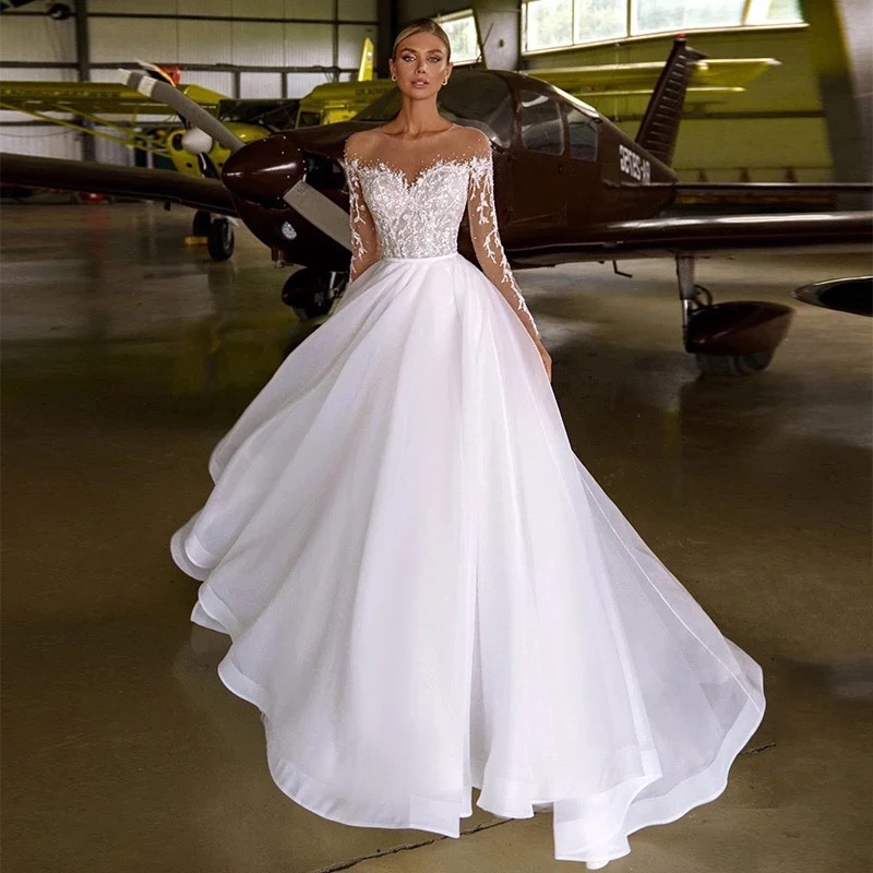 Wedding Dresses For Women Long Sleeve Wedding Gown Bridal