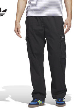 阿迪达斯三叶草男裤2026春季工装裤梭织直筒休闲运动长裤 KE1030