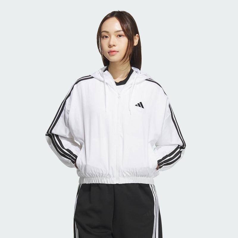 adidas阿迪达斯外套女子2025春季新款运动休闲连帽梭织夹克JZ2161图片