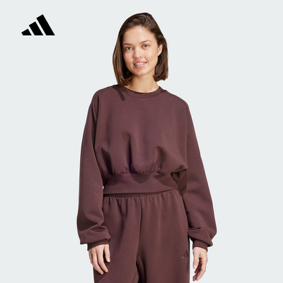 阿迪达斯运动卫衣女2025冬休闲圆领宽松透气套头衫JW5072 JV9893