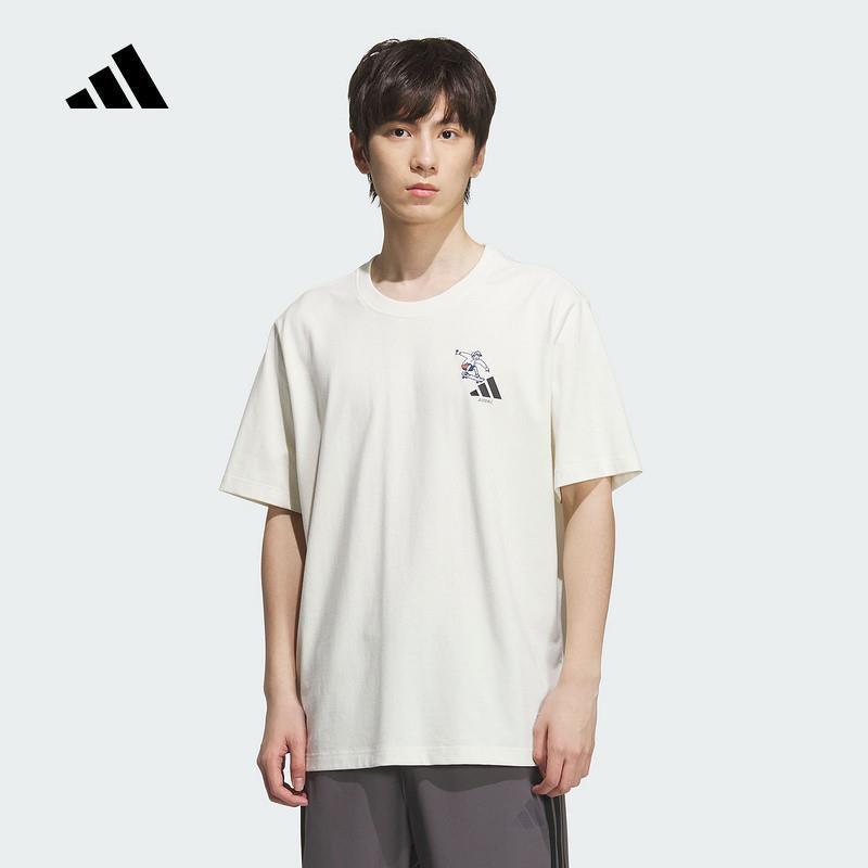 adidas阿迪达斯短袖男子2025秋季休闲圆领透气宽松运动T恤KC2870