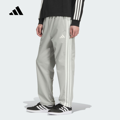 adidas阿迪达斯运动裤男2025冬三条纹休闲针织保暖直筒长裤KC2852