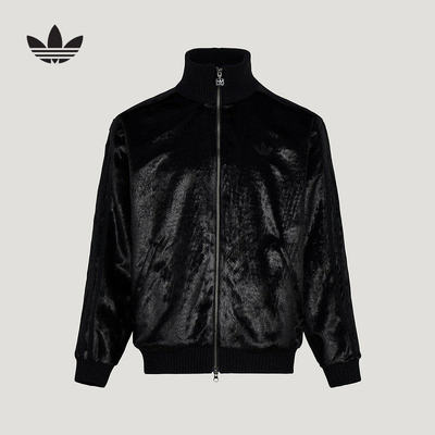 阿迪达斯三叶草外套男2026春季休闲仿皮草运动夹克KU9405 KU9406