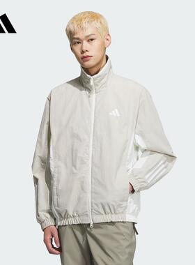 adidas阿迪达斯外套男子2025春季新款防晒速干薄款连帽夹克KC3921