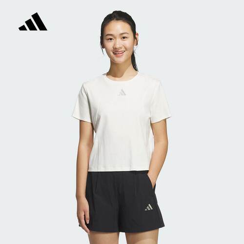 adidas阿迪达斯短袖女25夏季凉感运动休闲宽松圆领透气T恤JM8819