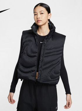 Nike耐克羽绒马甲女子2025冬季防风保暖运动休闲背心 IH8008-010