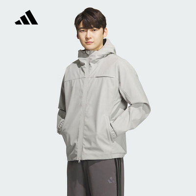 adidas阿迪达斯运动外套男2025冬休闲防风梭织连帽保暖夹克KG5179