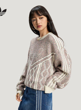 阿迪达斯三叶草卫衣男2026马年宽松毛衣针织套头衫KT0692 KT0693