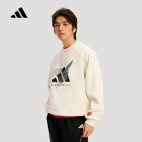 adidas阿迪达斯卫衣男2026春新年款加绒圆领套头衫KT0625 KT0626