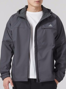 adidas/阿迪达斯外套男子运动服休闲防风宽松连帽梭织夹克 IK7354