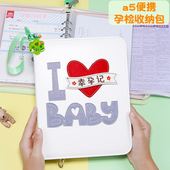 便携小号产检资料收纳册拉链款 孕检收纳包孕妇孕妈产检报告单b超单化验单收集档案夹活页透明可爱高颜值设计