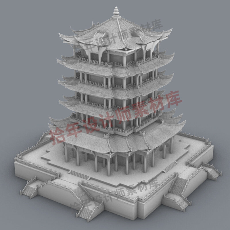 黄鹤楼 古建 地标犀牛模型C4D/Rhino/C4D/3dmax/mblend素材obj,商务/设计服务,设计素材/源文件,淘宝优惠券,粉丝福利购,淘宝优惠卷