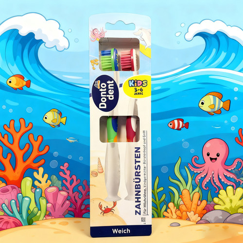 德国青少年牙刷儿童中硬毛3到15岁以上小学生换牙期防滑手柄